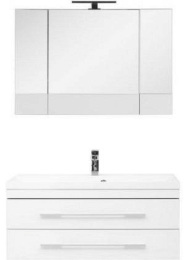 Комплект мебели для ванной Aquanet Верона 100 белый подвесной 2 ящика - 2 изображение