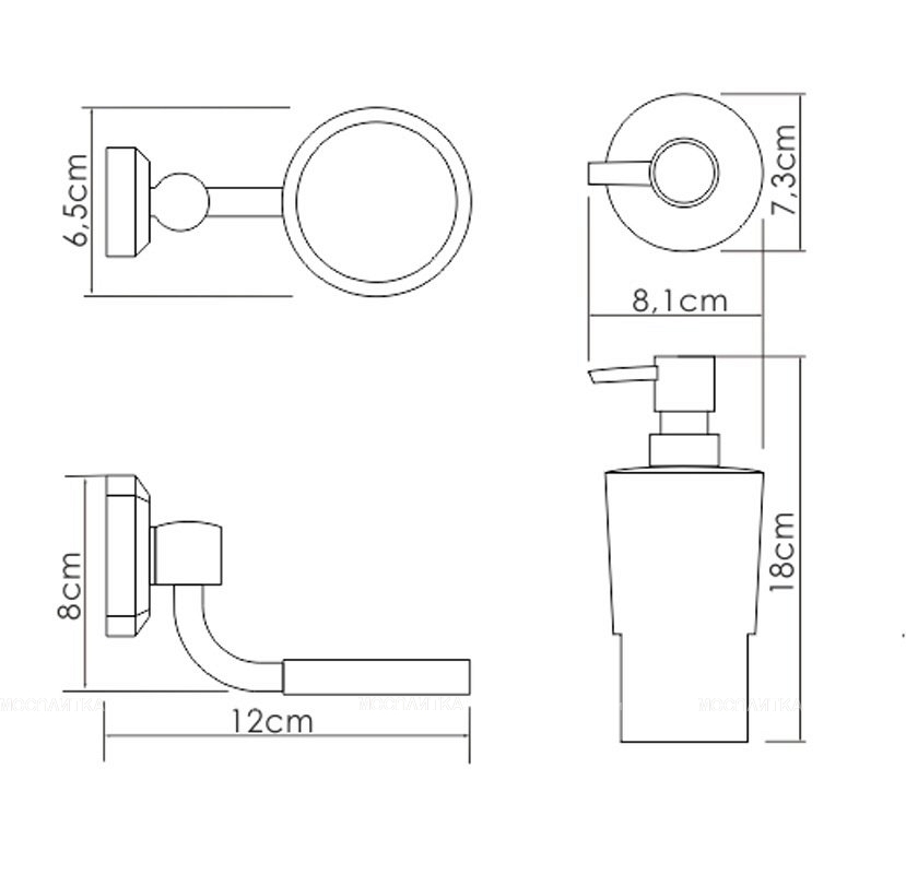 Дозатор для жидкого мыла с держателем WasserKRAFT K-28199 - изображение 2