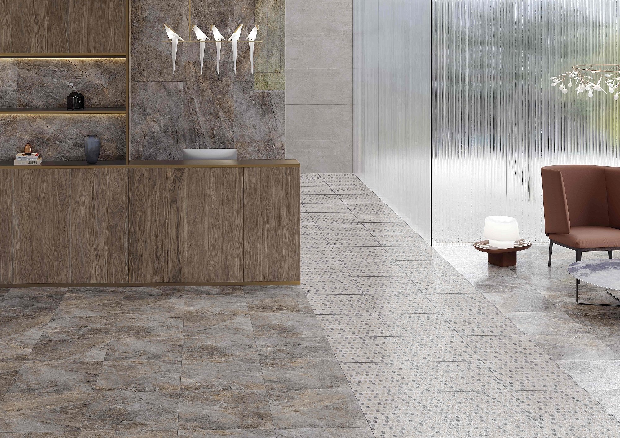 Керамогранит Vitra Декор Marble-Beton Геометрический Светлый Лаппато 60х60 - изображение 12