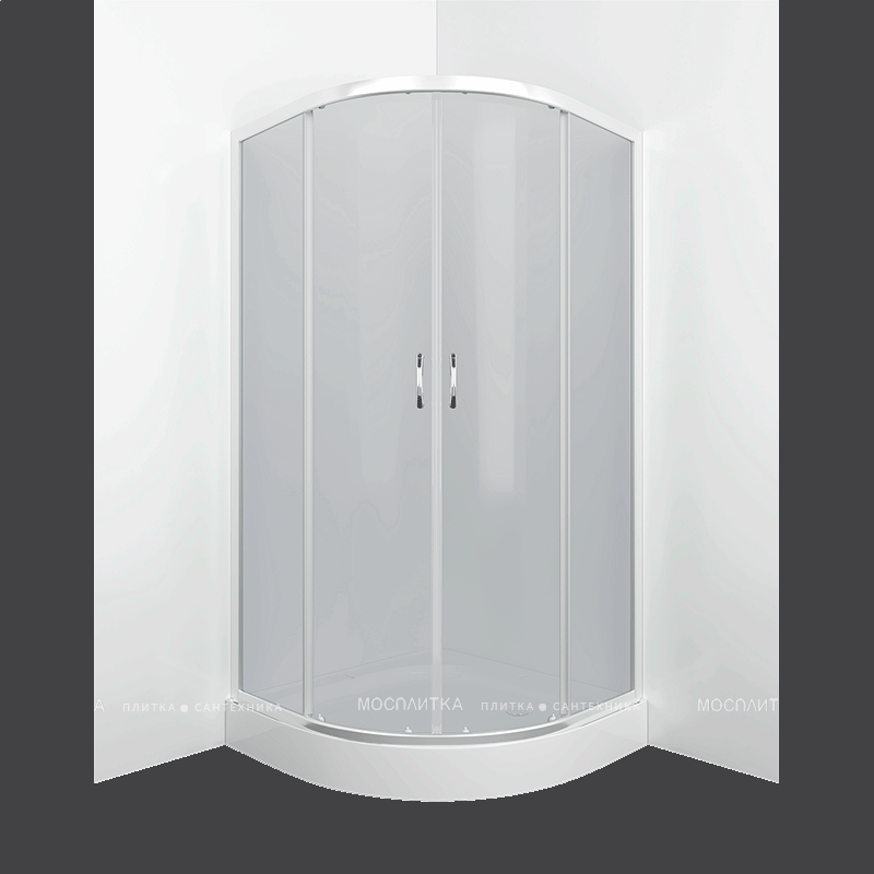 Душевой уголок Erlit Comfort 80х80 см ER0508-C4 профиль серебро, стекло тонированное - изображение 3