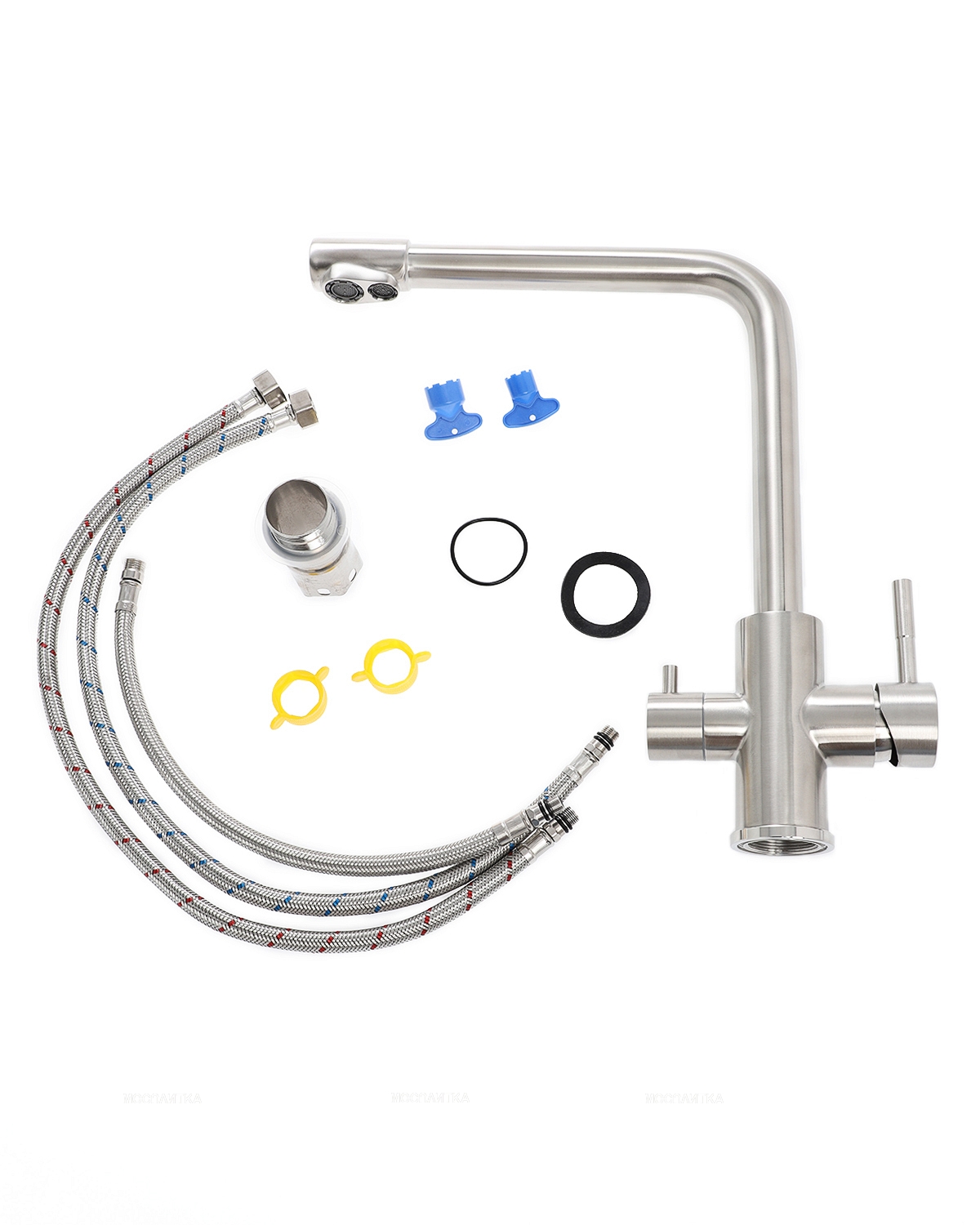 Смеситель Orange Steel M99-008Ni для кухни с подключением к фильтру с питьевой водой, никель - изображение 4
