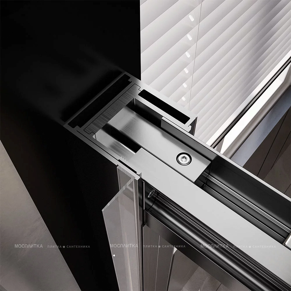Душевая дверь Veconi Premium Trento PTD-30GR, 150х200, брашированный графит, стекло прозрачное - изображение 5