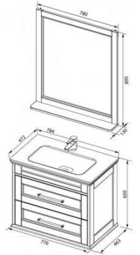 Комплект мебели для ванной Aquanet Бостон М 80 белый - 17 изображение