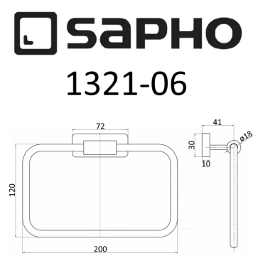 Полотенцедержатель Sapho Olymp 1321-06 хром - 3 изображение