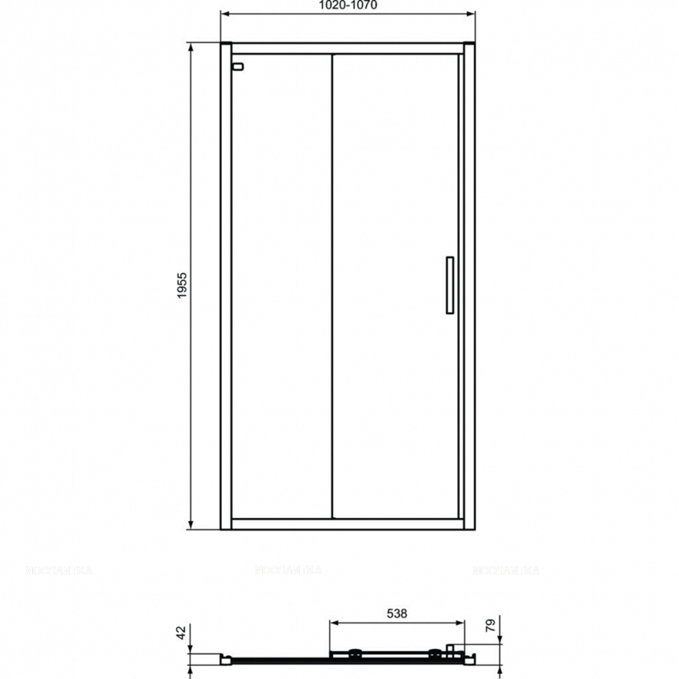 Сдвижная дверь в нишу 105 см Ideal Standard CONNECT 2 Sliding door K9274V3 - изображение 2