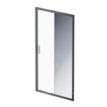 Душевая дверь Am.Pm Gem 110 см W90G-110-1-195BMir стекло прозрачное / зеркальное, профиль черный - 6 изображение