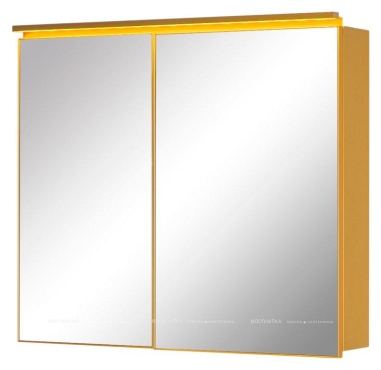 Зеркальный шкаф De Aqua Алюминиум 90 золото, фацет - 3 изображение