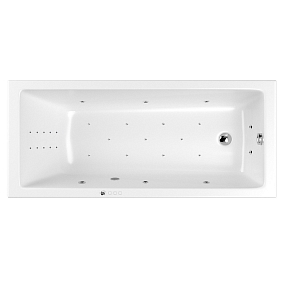 Акриловая ванна 180х80 см Whitecross Wave Slim Ultra Nano 0111.180080.100.ULTRANANO.CR с гидромассажем