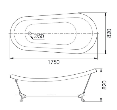 Акриловая ванна Gemy G9030 A - 3 изображение