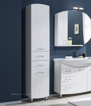 Шкаф-пенал для ванной Aquanet Моника 40 L белый - 4 изображение