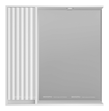 Зеркальный шкаф Brevita Balaton 80 см BAL-04080-01-Л левый, с подсветкой, белый - 2 изображение