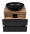 Тумба с раковиной Brevita Dakota 60 см DAK-09060-19/02-2Я дуб галифакс олово / черный кварц - 3 изображение