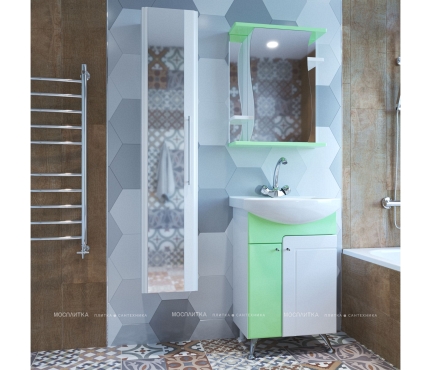 Зеркало-шкаф навесной без подсветки Mixline Венеция-60 зеленый 525921 - 2 изображение