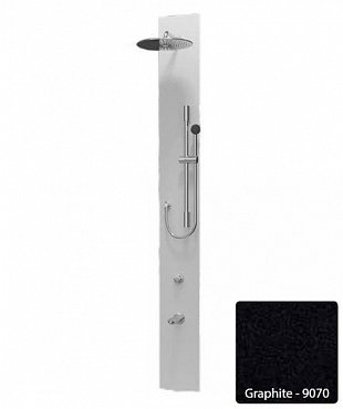 Душевая панель Kolpa-San Kerrock Minimalist 3F, Graphite-9070 черный, с изливом для ванны