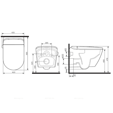 Унитаз подвесной безободковый Am.pm Sensation CCC301700SC с крышкой-сиденьем микролифт, белый - 11 изображение