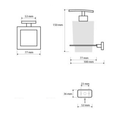 Дозатор жидкого мыла Bemeta Niki 153209049 7.7 x 10 x 15 см настенный, хром - 2 изображение