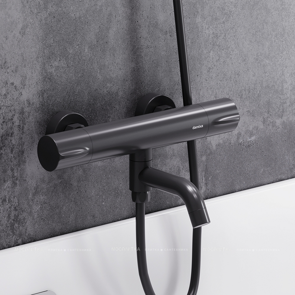 Термостатический смеситель для ванны с душем Damixa Scandinavian Pure 363000300 матовый черный - изображение 4