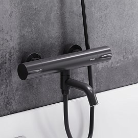 Термостатический смеситель для ванны с душем Damixa Scandinavian Pure 363000300 матовый черный