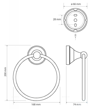 Полотенцедержатель кольцо Bemeta Kera 144704067 16.8 см, бронза - 2 изображение