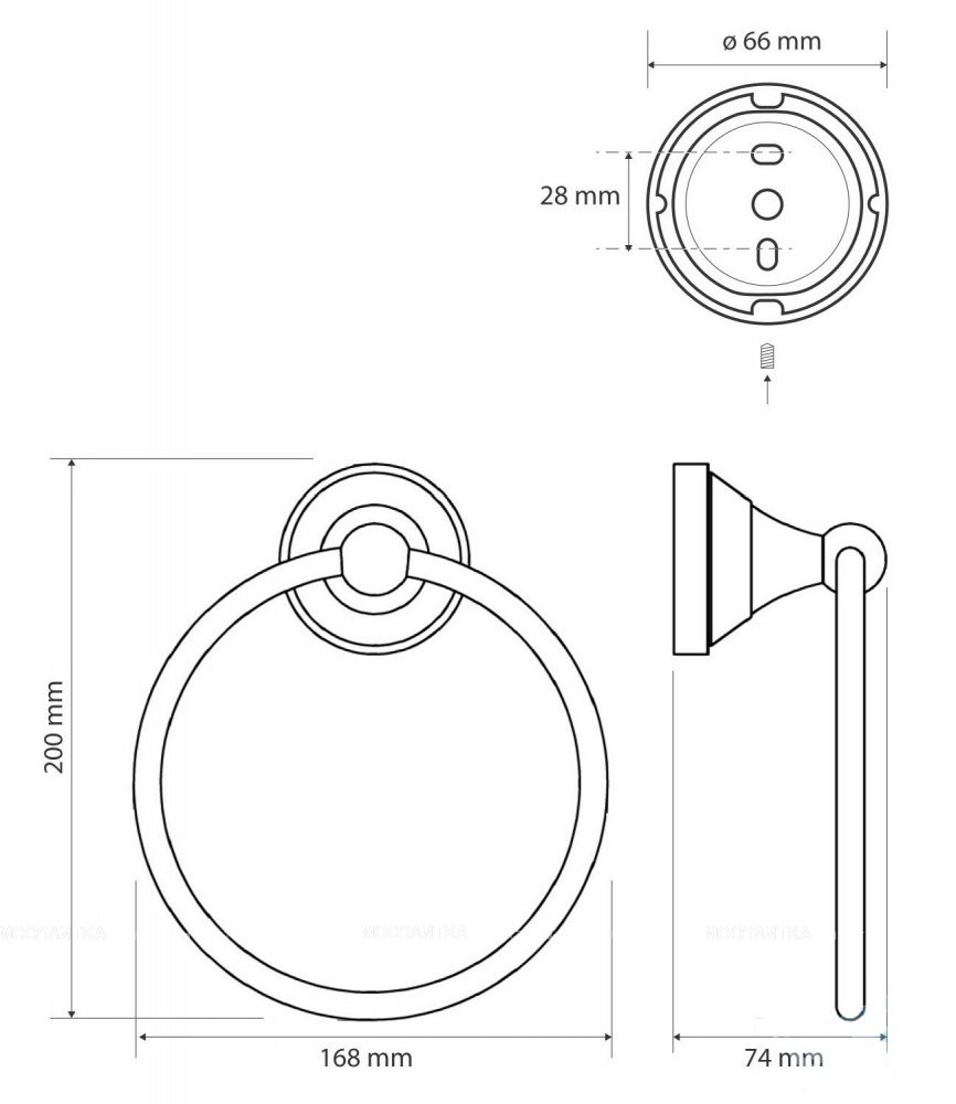 Полотенцедержатель кольцо Bemeta Kera 144704067 16.8 см, бронза - изображение 2