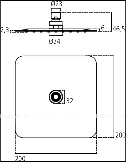 Верхний душ Ideal Standard IdeaRain LUXE B0387MY, 20*20 см - изображение 2