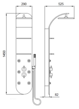 Душевая панель с гидромассажем Kolpa-San Kerrock Neo 4F, Snow White-108 белый, с изливом для ванны - 3 изображение