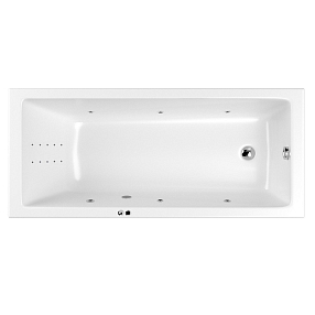 Акриловая ванна 160х80 см Whitecross Wave Slim Line Nano 0111.160080.100.LINENANO.CR с гидромассажем
