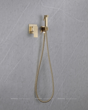 Гигиенический душ Abber Daheim AF8225G со смесителем, матовое золото - 3 изображение
