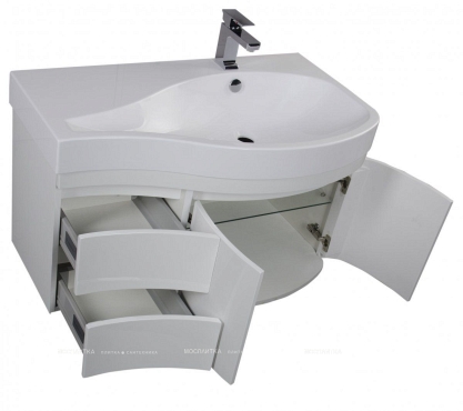 Комплект мебели для ванной Aquanet Сопрано 95 R распашн. двери белый - 5 изображение