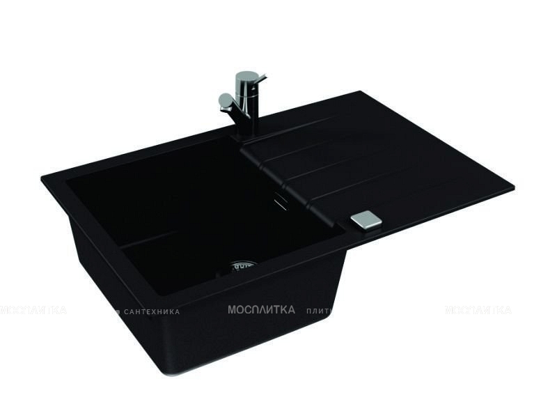 Кухонная мойка Alveus Cadit 20 Granital 1132026 черная в комплекте с сифоном - изображение 2