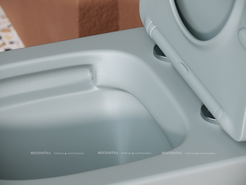 Комплект подвесной безободковый унитаз Ceramica Nova Balearica CN6000MH антрацит матовый с сиденьем микролифт + инсталляция Geberit Duofix 458.124.21.5 с кнопкой, хром глянцевый - 4 изображение
