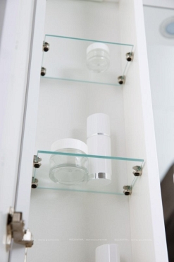 Зеркальный шкаф BelBagno Marino 60 х 75 см, с LED-подсветкой, Bianco Lucido - белый глянец - 6 изображение