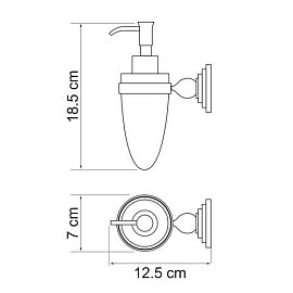 Дозатор жидкого мыла, навесной Wasserkraft Ammer K-7099