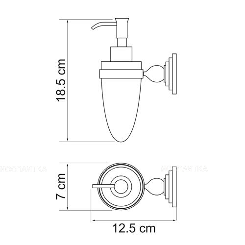 Дозатор жидкого мыла, навесной Wasserkraft Ammer K-7099 - изображение 3