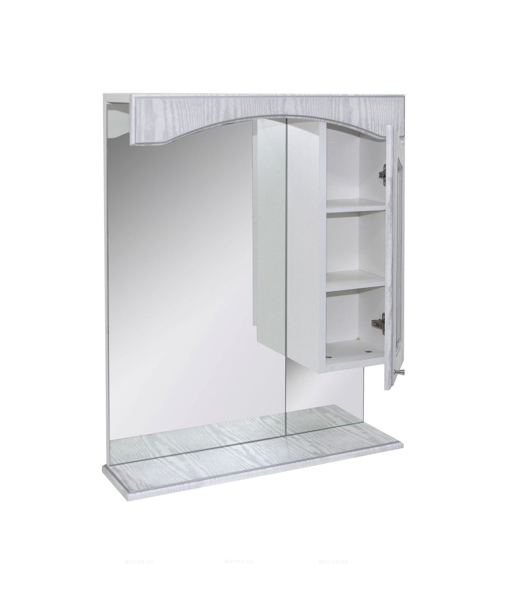 Зеркало-шкаф навесной без подсветки Mixline Крит-60 патина серебро 521792 - изображение 3