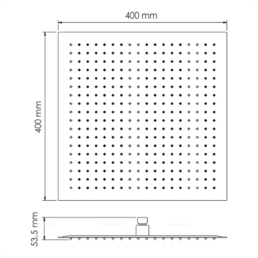 Верхний душ WasserKRAFT A119, 400 x 400 мм, хром - 3 изображение