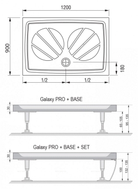 Душевой поддон Ravak Galaxy Gigant Pro-120 120x90 120x90x3см, белый - 3 изображение