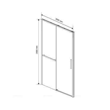 Душевая дверь Vincea Slim Soft 100x200 см, VDS-1SS100CL, профиль хром, стекло прозрачное - 9 изображение