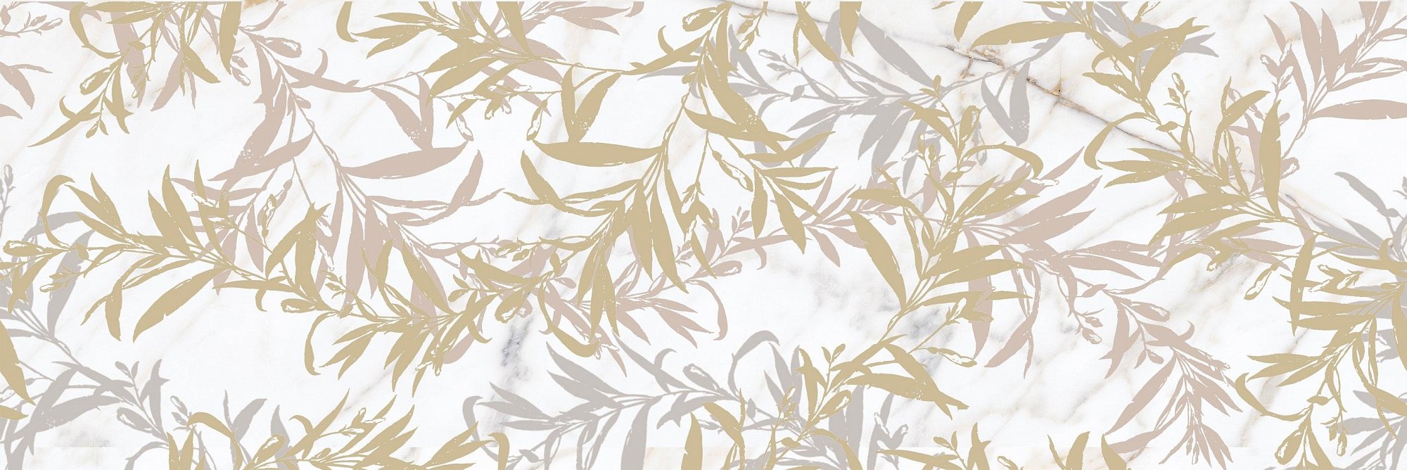 Декор Allmarble Wall Golden White Satin Decoro Foliage 80x120