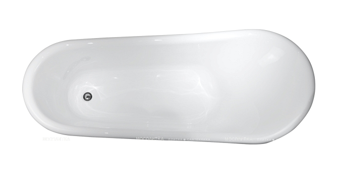 Акриловая ванна Ceruttispa Vico CT7204 на львиных алюминиевых хромированных лапах 150Х70х73 - 2 изображение