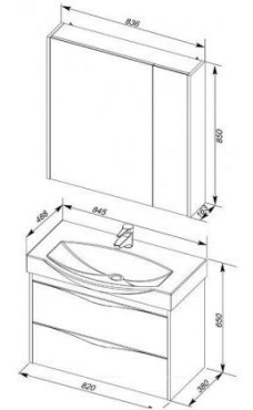 Комплект мебели для ванной Aquanet Франка 85 белый - 27 изображение