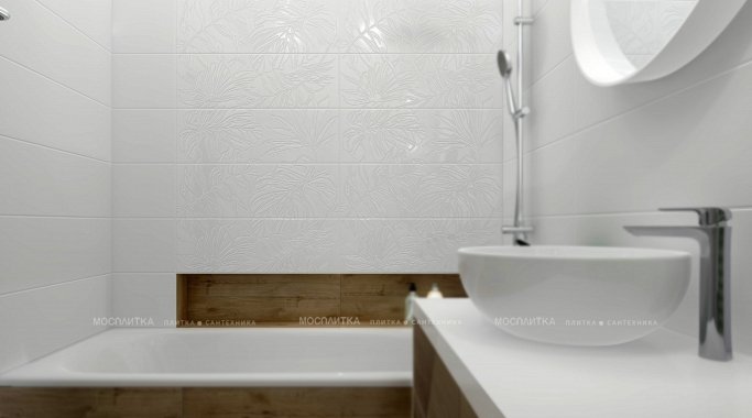 Дизайн Совмещённый санузел в стиле Современный в белом цвете №12453 - 4 изображение