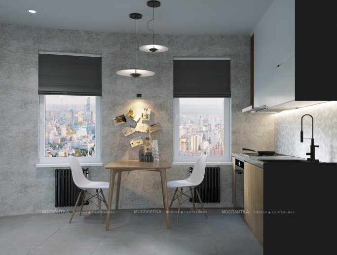Дизайн Кухня в стиле Минимализм в бежевом цвете №12770 - 4 изображение