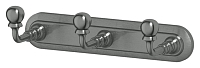 Планка 3 крючка 3SC Stilmar STI 402, античное серебро