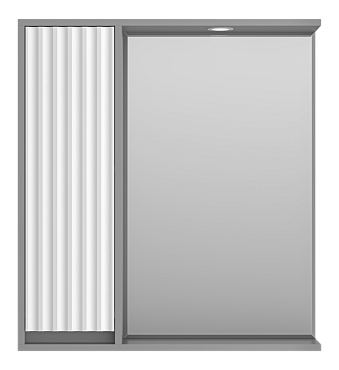 Зеркальный шкаф Brevita Balaton 75 см BAL-04075-01-01Л левый, с подсветкой, белый / серый