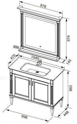Комплект мебели для ванной Aquanet Селена 105 белый/серебро 2 двери - изображение 19