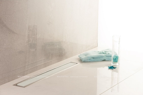 Душевой лоток Pestan Confluo Premium Line 550 белое стекло/сталь - 7 изображение