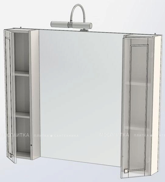 Зеркальный шкаф Aquanet Честер 105 белый, патина золото - изображение 2