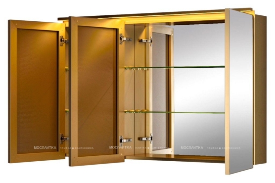 Зеркальный шкаф De Aqua Алюминиум 120 золото, фацет - 5 изображение
