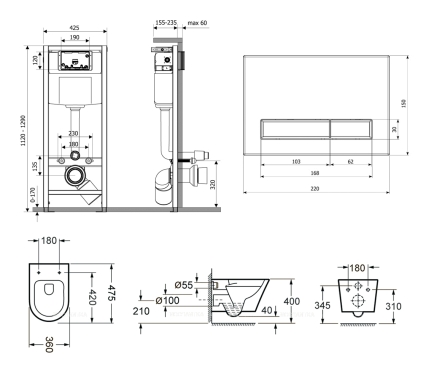 Комплект подвесной безободковый унитаз Lavinia Boho Biore Compacto Rimless, микролифт, 75110144 - 7 изображение